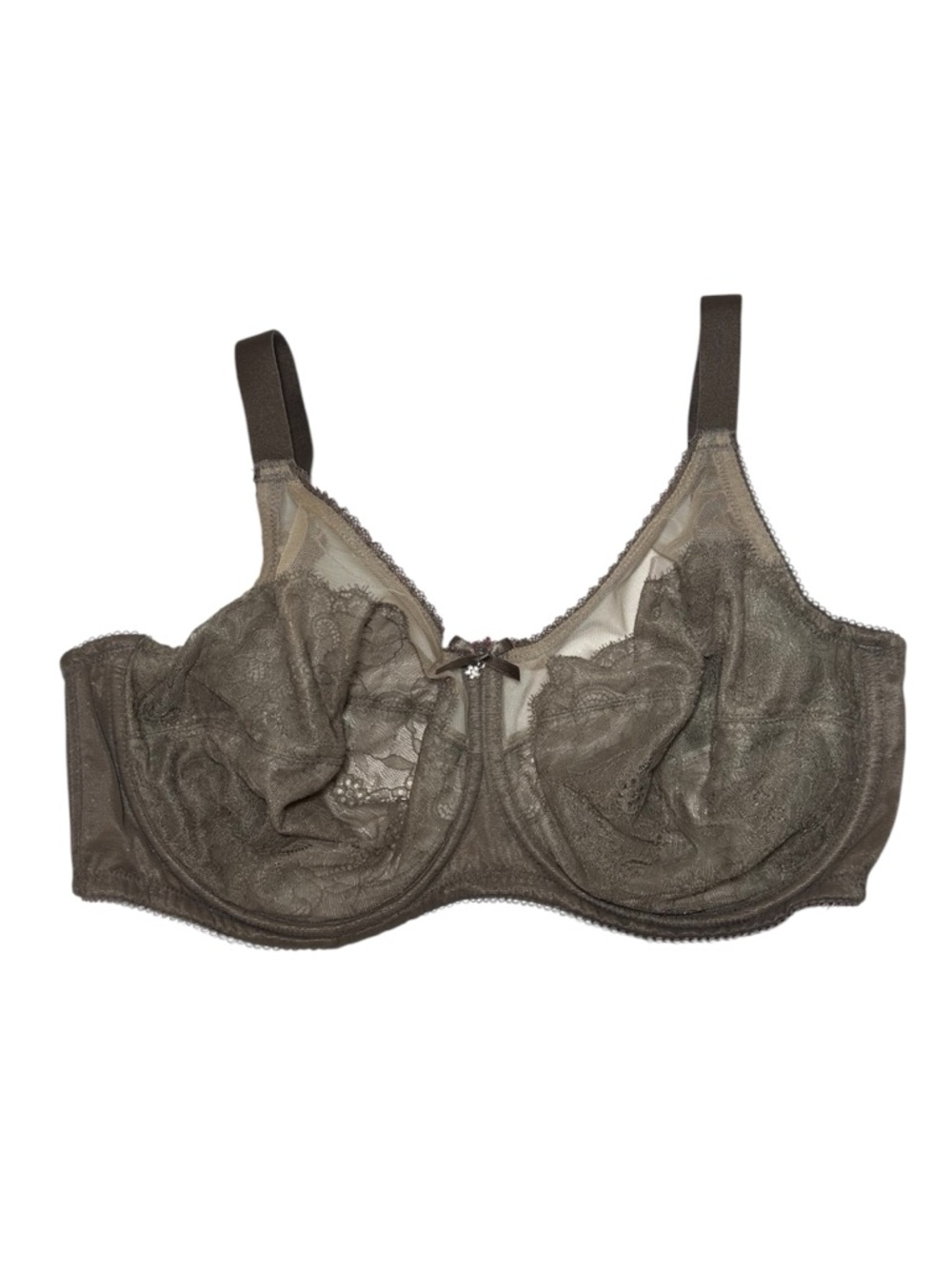 Wacoal Lace unlined Bra 34G 34DDDD Taupe Brown